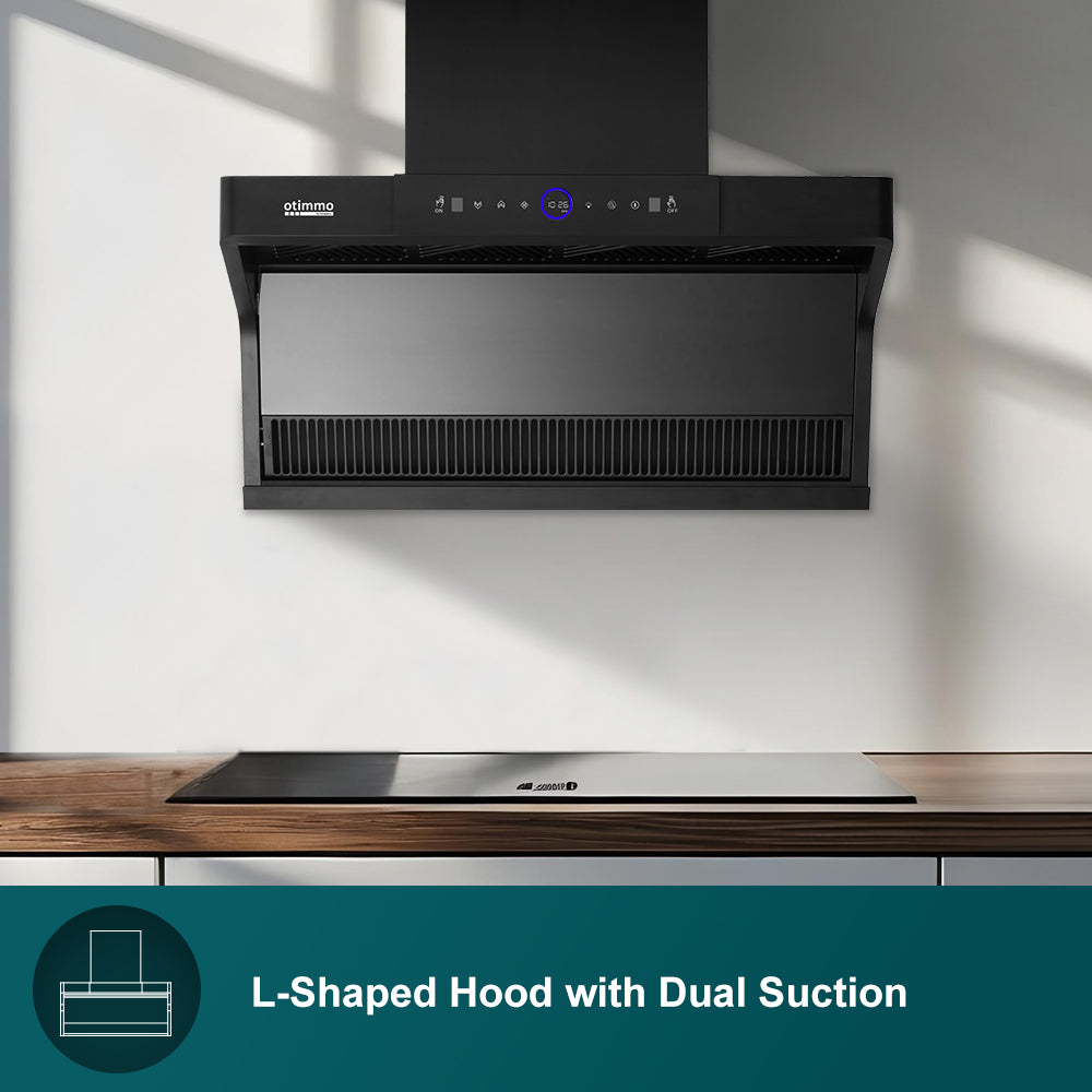 90cm 1200m3/h L-Shaped Hood with Dual Suction