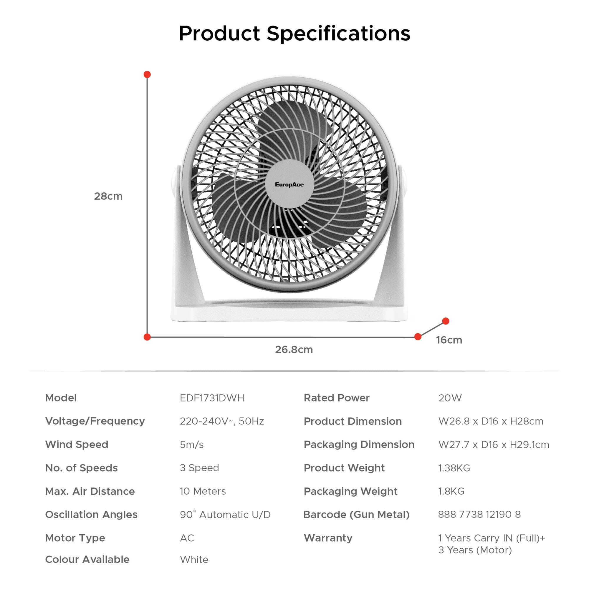 7&quot; Desk Fan