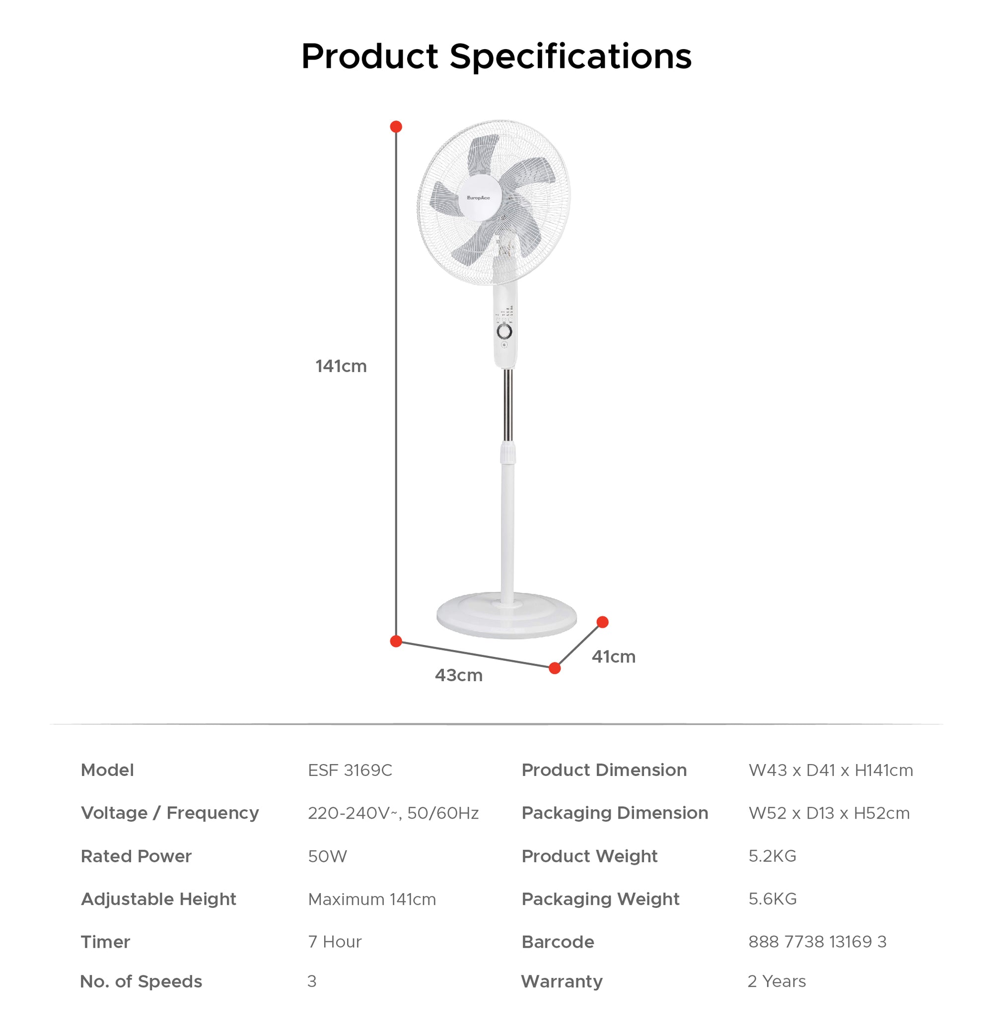 Pre Order: 16” Stand Fan With Remote Control