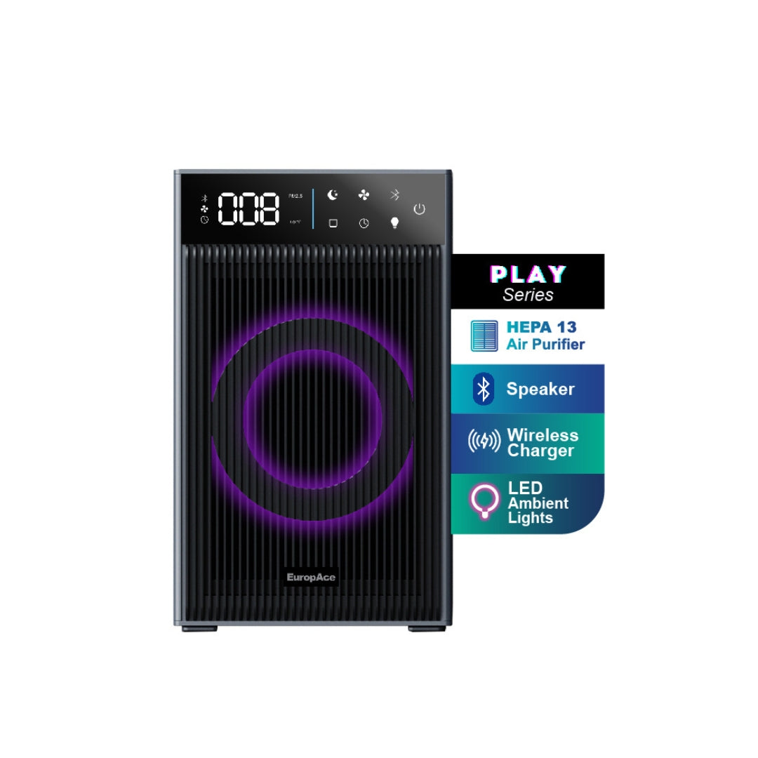 PLAY Series Air Purifier (4-IN-1) | Bluetooth Speaker, Wireless Phone Charger, AromaTherapy Feature