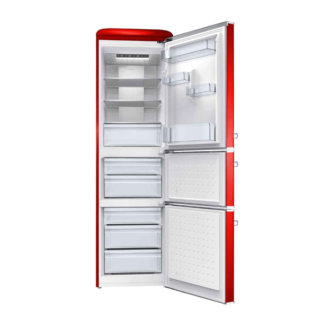 256L Retro Bottom Mount 3-Door Fridge | Inverter, No-Frost, VersaZone