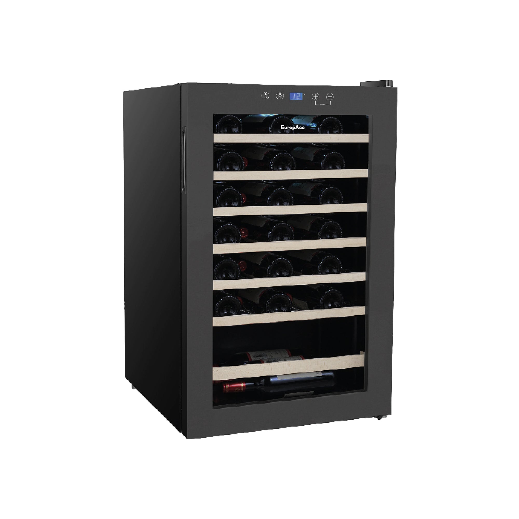 48 Bottles Wine Chiller | 3 Layered Anti-UV Glass, Beechwood Shelves