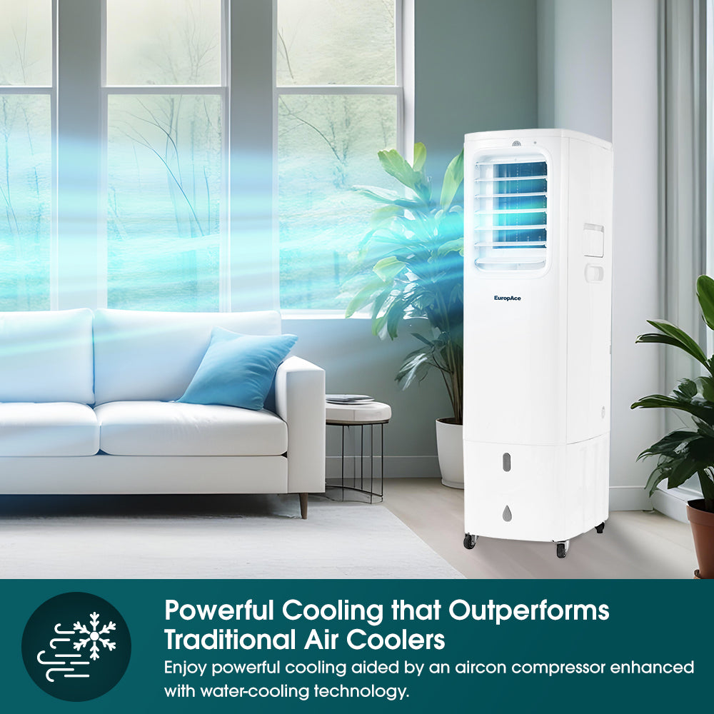 4-IN-1 Hoseless Air Cooler with Air Con Compressor | True Hoseless Technology, 60% Energy Savings, 3 to 7x More Power (13K BTU of Cooling Power)