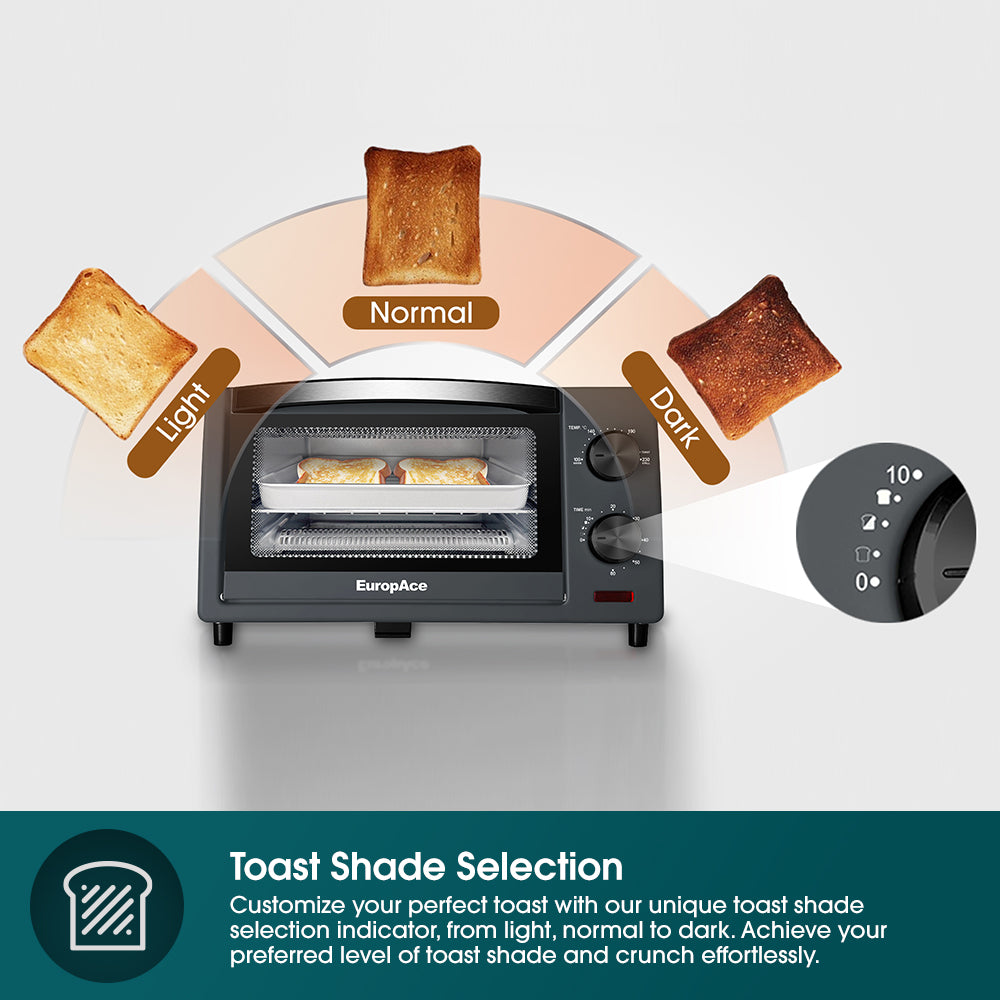 10L Compact Toaster Oven with Toast Shade Selection